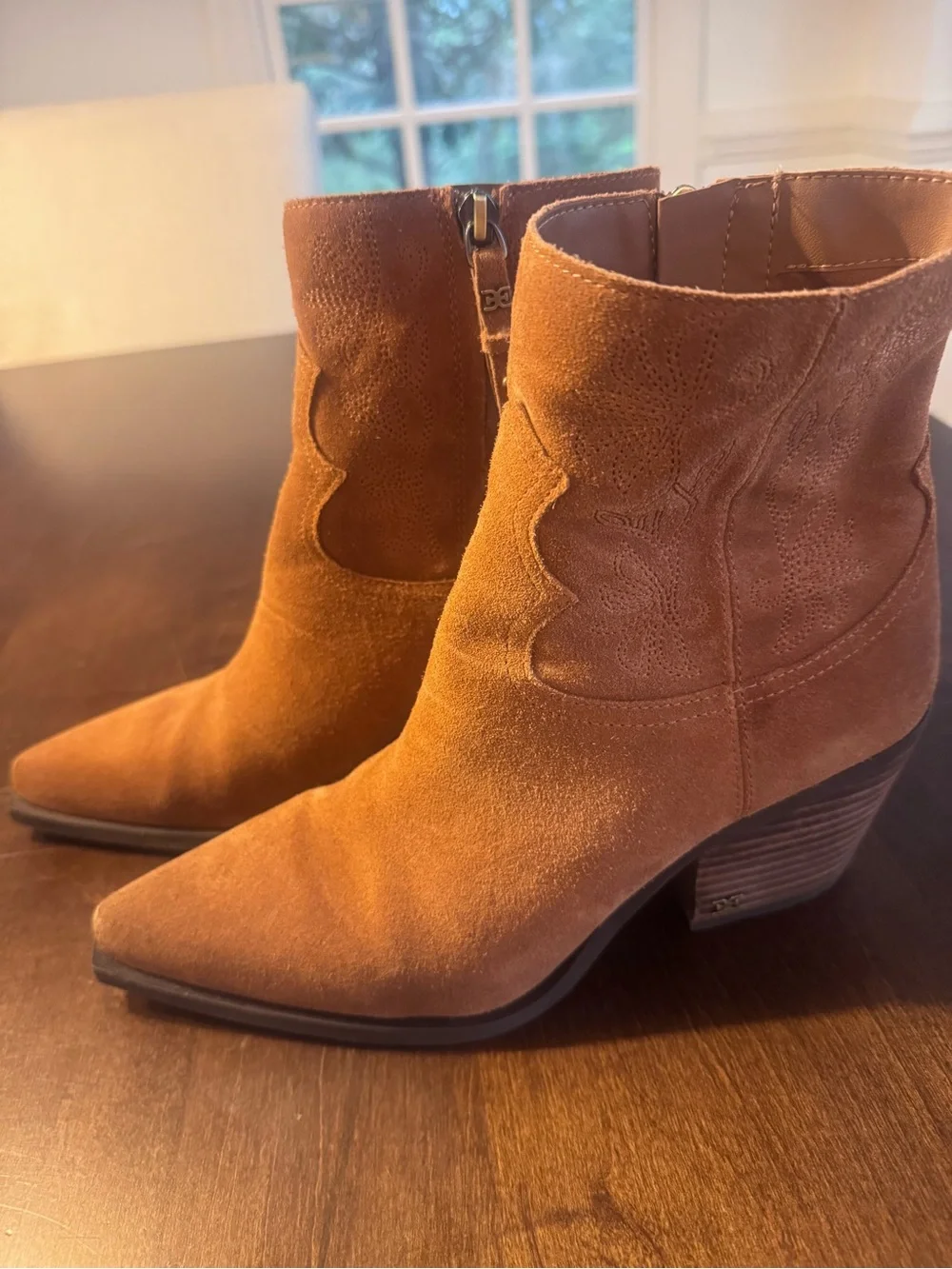 Sam Edelman Wilda 7.5 Suede Pointed Western Ankle Boot - Picture 3 of 7